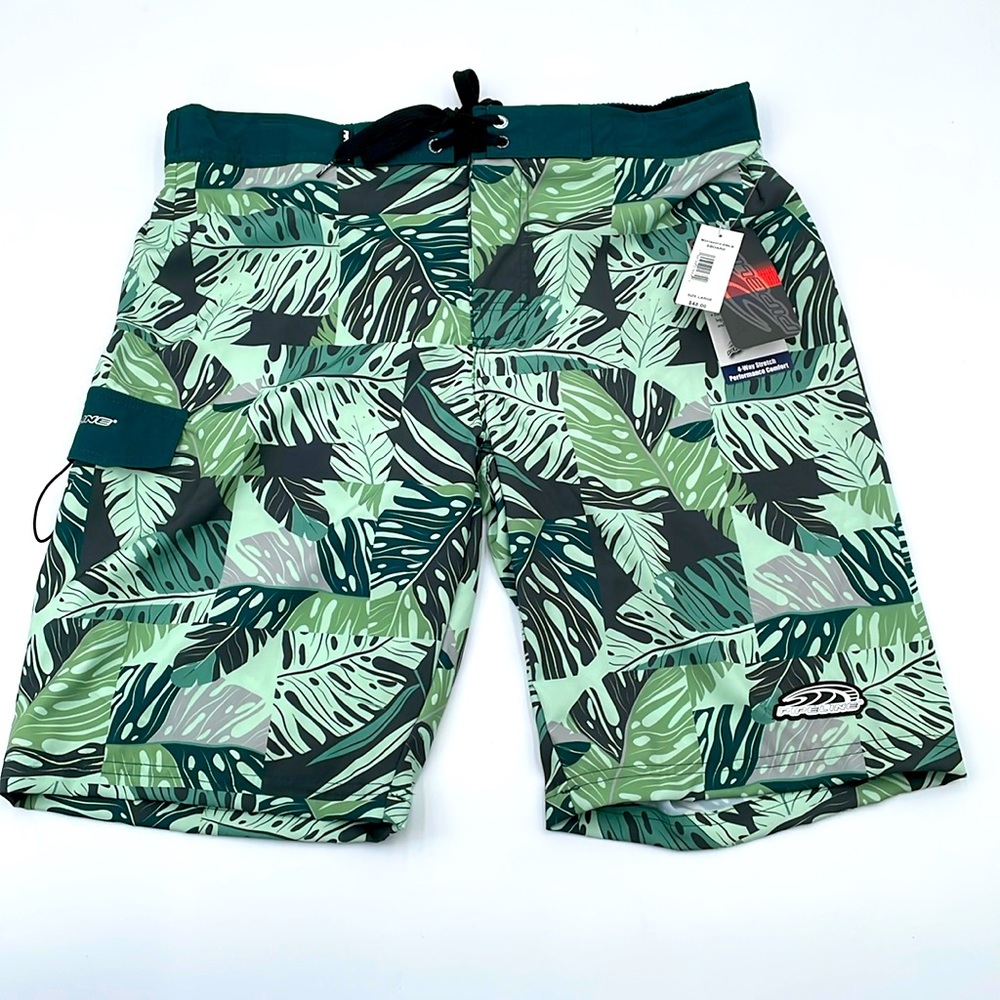 Pipeline Boardshorts Board Shorts‎ Swim Trunks Green Leaves NWT - Various sizes